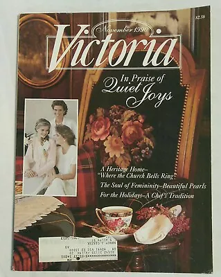 Vintage Victoria Magazine NOV 1990 Crafts Home & Garden Antiques Fashion • $4.99