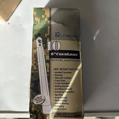 LC Industries ChemLight 6 Inch Green Box Of 10 Military Grade Glow Sticks L22 • $10