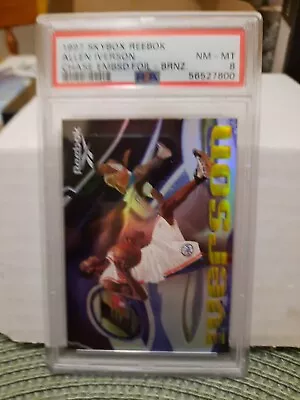 1997 Skybox Reebok Chase Embossed Foil Card - ALLEN IVERSON - PSA 8 • $25