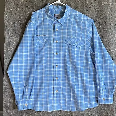 Mojo Sportswear Company Mens Fishing Shirt 3XL Vented Blue Check Mercury • $27.33