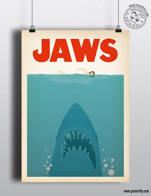 JAWS Minimalist Movie Poster Posteritty Minimal Film Design Print • £4.50