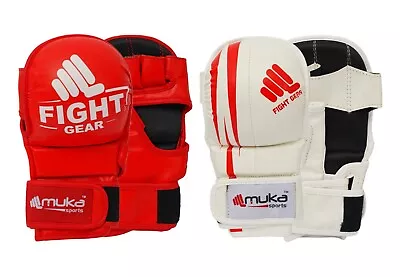 Muka Sports MMA Gloves Open Palm Artificial Leather Gloves Martial Arts Boxing • $20.99