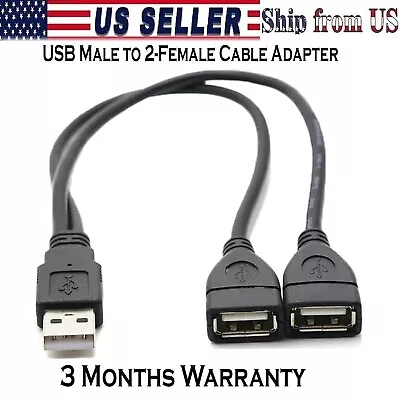 USB 3.0 Male 1 To 2 Female Extension Y Splitter Data Cable Charging Adapter USA • $3.99