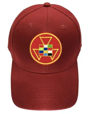 High Priest Masonic Baseball Cap - Red Hat High Priest Masonic Symbol • $20.99