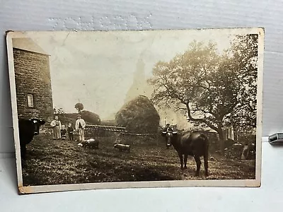 OLDHAM ? Lancashire LOVELY RURAL SMALLHOLDING SCENE  1920s RP POSTCARD  30/11 • £4