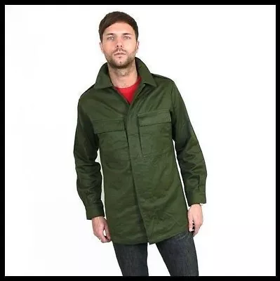 Mens Military Army Surplus Urban Vintage Shirt Jacket Olive Drab = Large • £19.99