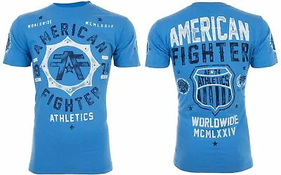 AMERICAN FIGHTER North Carolina Blue Athletic Men Crewneck T-shirt L-3XL NWT • $24.95