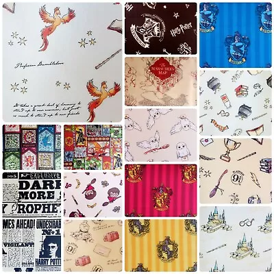 HARRY POTTER Hogwarts Licensed Cotton Fabrics PER FAT QUARTER Free UK Post • £4