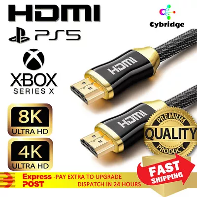 8K 4K HDMI Cable Cord Premium Quality Real 8K Ultra HD Cable For PS5 Xbox X • $5.90