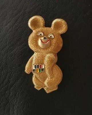 1980 Misha Bear Mascot XXII Olympic Games Soviet Pin Badge Sport Champion USSR • $6.50