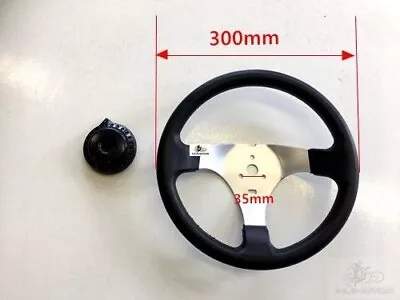 Race Go Kart Steering Wheel 3 Stud Traditional Circle With Cover Buggy Go Kart • $45