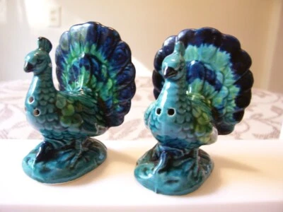 $13.99 • Buy Vintage Peacock Ceramic Salt & Pepper Shakers, Enesco Japan