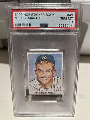 Mickey Mantle PSA 10 Yankees 1990 HOF Sticker Book POP 1 GOAT #49 45063045 • $12.50