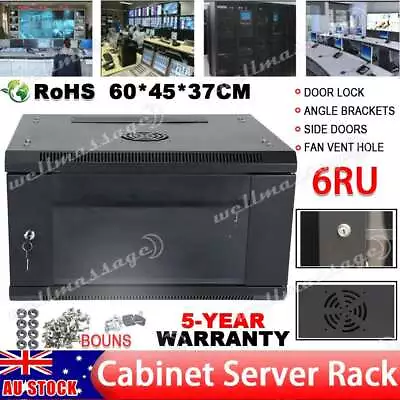 6U 6RU 450mm Deep Wall Mount Cabinet 19 Inch Server Rack Data Network Comms  19” • $115.99