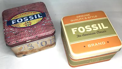 LOT Of 2 - Vintage 2000s FOSSIL  Photo Series  Watch Tin Box W/ Inserts NO WATCH • $12.99