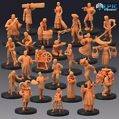£93 • Buy Farm Villagers, Dungeons And Dragons Miniatures, D&D, Epic Miniatures, Fantasy