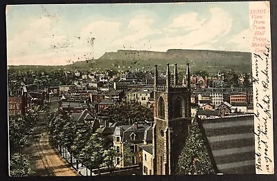 Antique Postcard View From Town Hall Tower Meriden Conn. Street Scene • $7.69