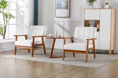 Mid Century Modern Accent Chair Set Of 2 With Side Table For Living RoomBedroom • $292.90
