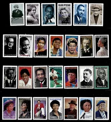 Us Black Heritage Serries Postage Stamp Set Of 27 Single Self-adhesive Mnh • $28.95