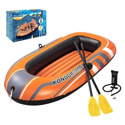 Bestway Kondor 3000 Inflatable Boat UV Resistant Leak Proof Beach Pool Fun 228cm • $32.95