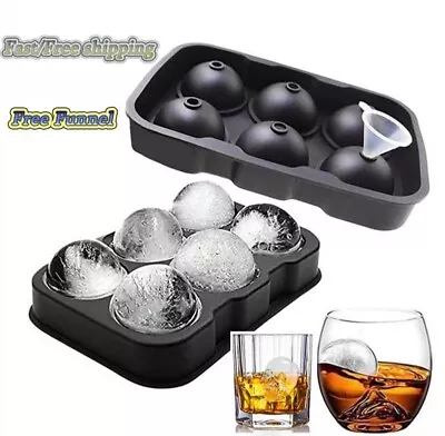 6 ICE Balls Maker Round Sphere Tray Mold Cube Whiskey Ball Cocktails Silicone • $5.99