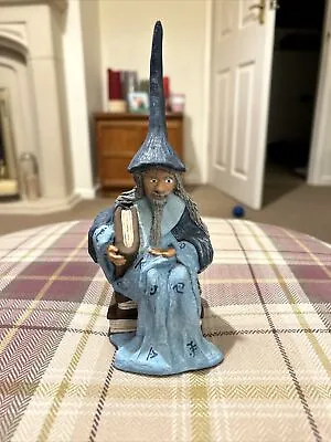Blue Wizard Merlin Figurine Made In Devon Approx 8 Inches Tall • £4