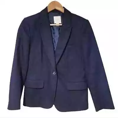 J. Crew Women's Suiting Cotton Blazer Jacket Navy Blue Size 4 Style B9333 • $26.23