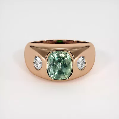 Montana Cushion Bluish Green Sapphire 18K Rose Gold Ring 2.78CT • $10314.35