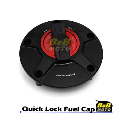 BLACK FCR 1/4 Quick Lock Gas Fuel Cap For Yamaha YZF R6 06 07 08 09 10 11 12 13 • $59.13