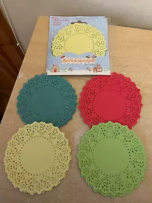 40 Paper Lace Doilies Party Decorations Crafting Card Making 11cm Red Yellow Gre • £1.99