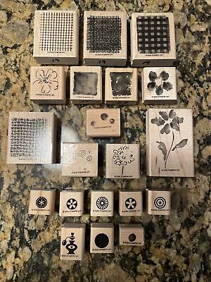 Stampin' Up! Lot Of 20 2005 Vintage Stationary Wood Mounted Rubber Stamp Set • $15