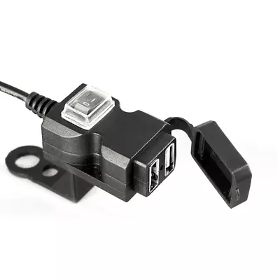 $13.40 • Buy Dual USB Motorcycle Handlebar Phone Charger Sockets W/Switch Bracket Accessories