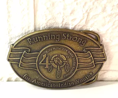 Billy Mills Running Strong 10K Olympic Gold Medal 40th Indian Youth Belt Buckle • $9