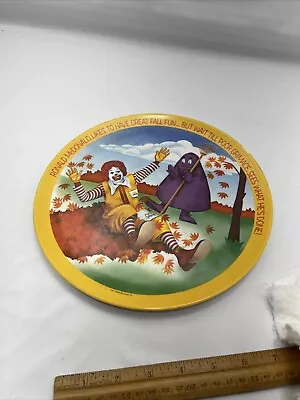 3 Ronald McDonald Melamine Plates Likes To Have Great Fall Fun 1977 Vintage READ • $10.39