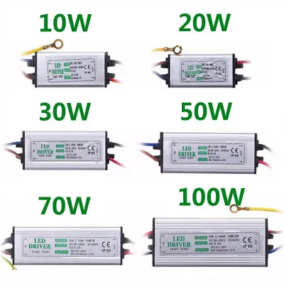 LED Driver 10/20W/30/50W/70/100W Power Supply Transformer 12V-24V-38V Waterproof • £3.41