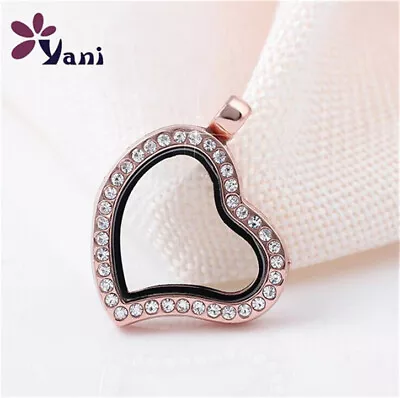 Floating Charm Living Memory Glass Heart Locket Charms Pendant For Necklace Hz14 • $0.01