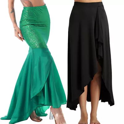 US Women Sequins Mermaid Skirt Halloween Costume High Waist Cosplay Party Outfit • $24.79