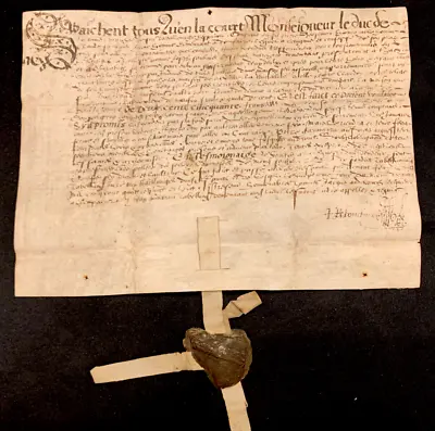 1580 WAX SEALED VELLUM - Renaissance Era Document • $499.99
