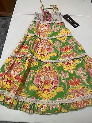 Nwt Mustard Pie Boutique Zeppelin  Floral Maxi  Dress Girls Sz 4 • $24
