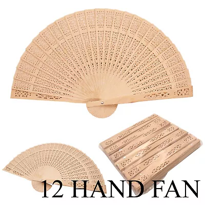 $19.76 • Buy 12 Pcs Chinese Sandalwood Style Wooden Hand Fans Bridal Favor Wedding Decor