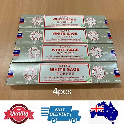 4 Packs White Sage Incense Sticks By Satya 15g Each AU Stock • $9.90