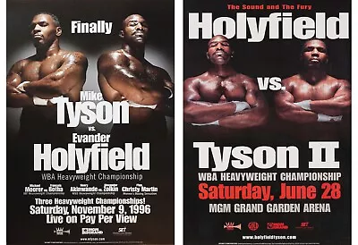 Iron Mike Tyson Vs. Evander Holyfield 2 Boxing Fight Reproduction Poster 11x16 • $19.99