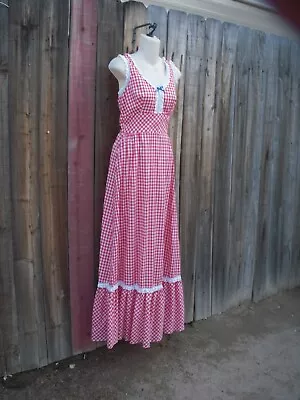 Vintage Gingham Prairie/Cottagecore Maxi Dress • $95