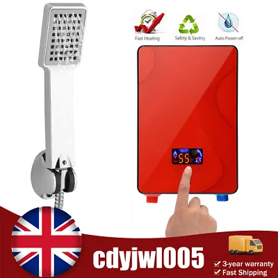 6500W Instant Electric Tankless Hot Water Heater Kitchen Bathroom Shower 220V UK • £53.94