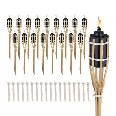 Torches Oil Burning Decorative Garden Wick Exterior 50cm Party Bamboo Set 18x • £52.90