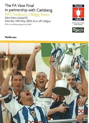 £3.99 • Buy FA VASE FINAL 2003 Brigg Town V Sudbury