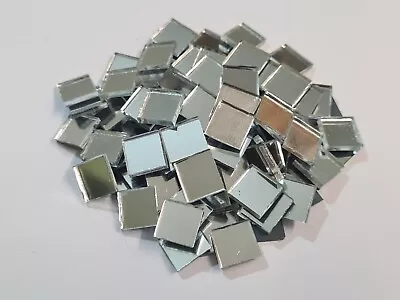 100 Pieces  Silver Glass Mirror Tiles  Size Approx 1 X 1 Cm 2 Mm Thickness   • £3.99