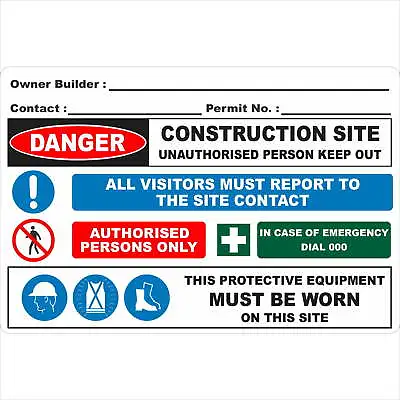 Owner Builder Sign | Construction Site Signs • $59.97