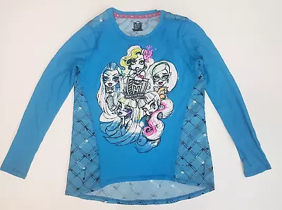 Monster High Blue Long Sleeve Girls Shirt Size XL Pre-Owned • $11