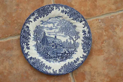 Fine Staffordshire Ware Wall Plate Myott The Brook Blue & White Size 10 /26cm • £7.50